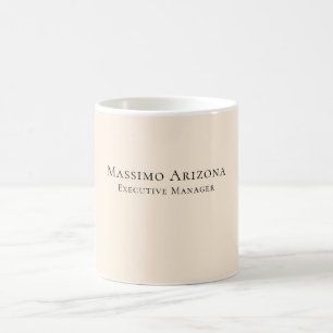 Ivory Color Plain Professional Modern Minimalist Coffee Mug