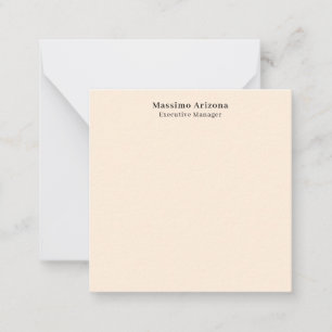 Ivory Color Plain Professional Modern Minimalist Note Card