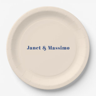 Ivory Color Plain Professional Modern Minimalist Paper Plates