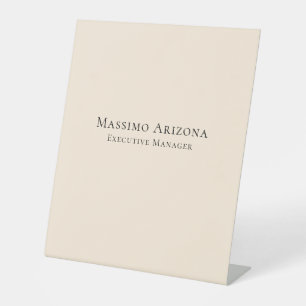 Ivory Color Plain Professional Modern Minimalist Pedestal Sign