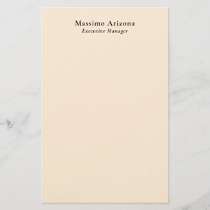 Ivory Color Plain Professional Modern Minimalist Stationery