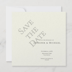 Ivory Color Professional Minimalist Modern Plain Save The Date