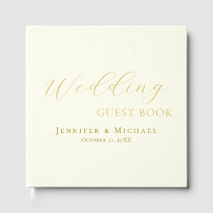 Ivory Color Simple Minimalist Modern Plain Wedding Guest Book