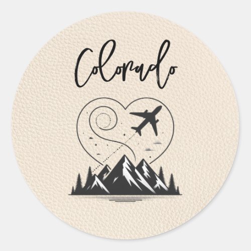 Ivory Colorado Passport  Classic Round Sticker