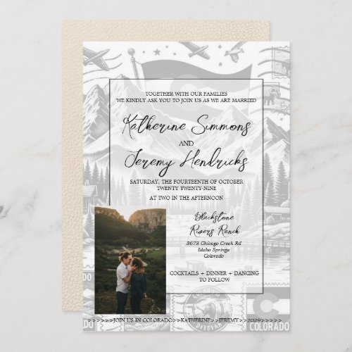 Ivory Colorado Passport Wedding Invitation