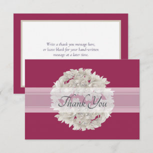 Ivory Colored Chic Orchid Wreath Modern Thank You Card