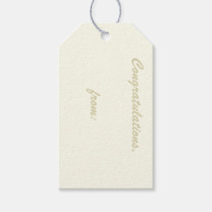 Ivory-Colored Congratulations Gift Tag