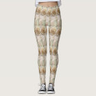 Ivory colored rose leggings