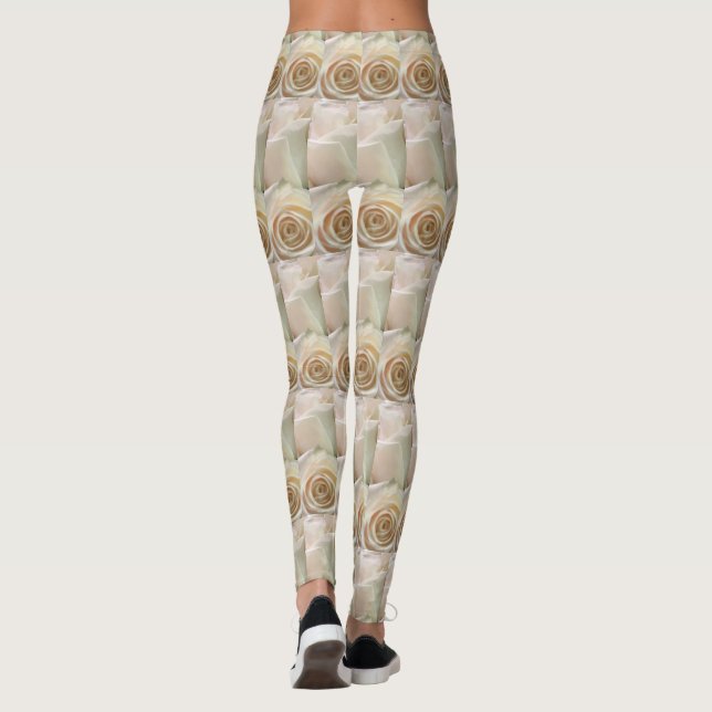 Ivory colored rose leggings (Back)