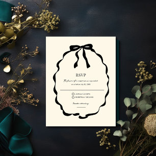 Ivory Coquette Bow Wedding RSVP