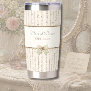 Ivory Cottagecore Maid of Honor Bridal Tumbler