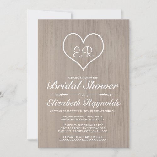 Ivory Country Bridal Shower Invitations