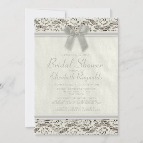 Ivory Country Lace Bridal Shower Invitations