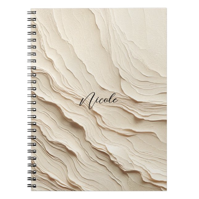  Ivory Cream Bohemian Textured Look Notebook (Front)