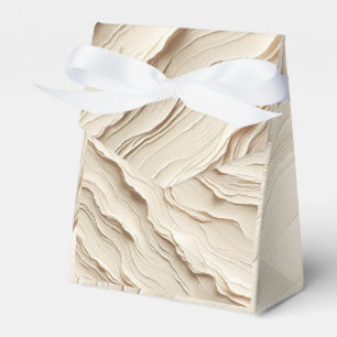 Ivory Cream Bohemian Textured Wedding Favor Boxes