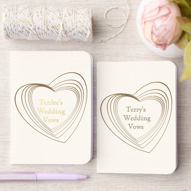 Ivory Cream Color Gold Foil Pocket Notebook (Wedding)