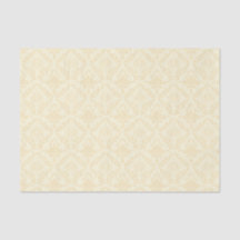 Ivory Cream Damask Elegant Floral