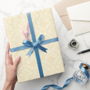 Ivory Cream Damask Elegant Floral Wrapping Paper