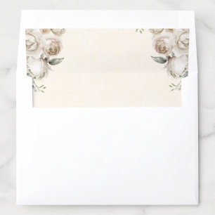 Ivory Cream Floral Wedding Envelope Liner
