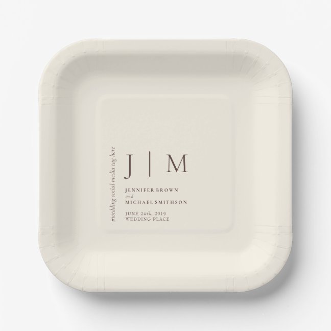 Ivory Cream Formal Event Theme Wedding Paper Plates