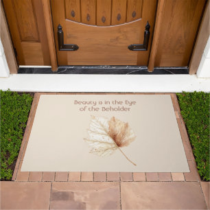 Ivory Cream Gold Leaf Beauty Doormat