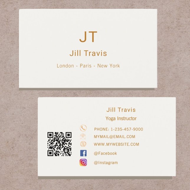 Ivory cream gold modern minimalst business card (Creator Uploaded)