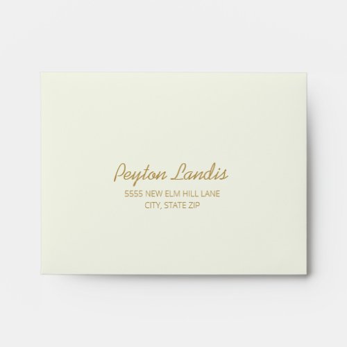 Ivory Cream Gold Wedding RSVP Return Envelope