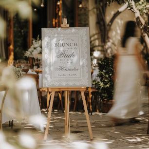 Ivory Cream Lace Brunch Bridal Shower Welcome Sign