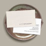 Ivory Cream Linen Minimalist Professional Minimal Business Card