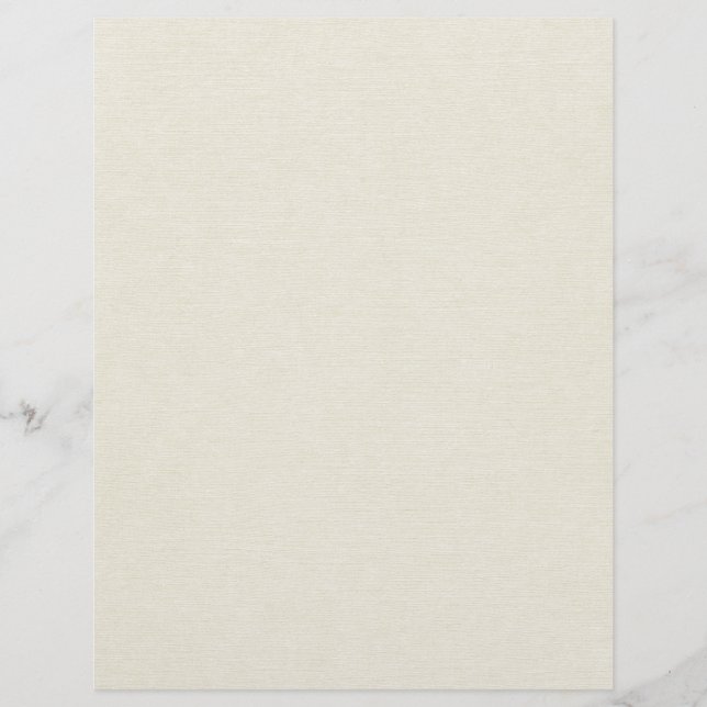 Ivory cream linen printed texture scrapbook paper (Front)