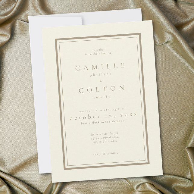 Ivory Cream Minimalist Frame Wedding Invitation (Ivory Cream Minimalist Frame Wedding Invitation)