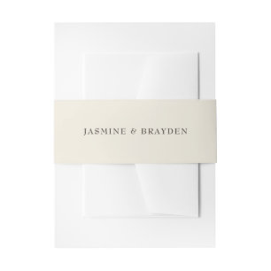 Ivory Cream Simple Wedding Invitation Belly Band