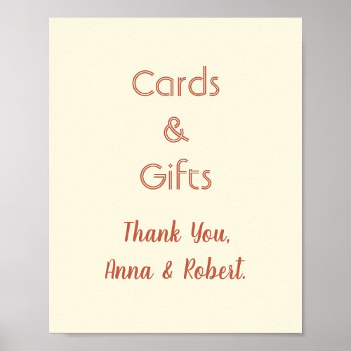 Ivory Cream Terracotta Cards and Gifts Sign