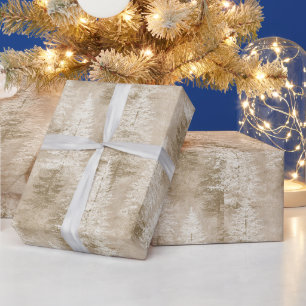 Ivory Cream Trees Christmas Wrapping Paper