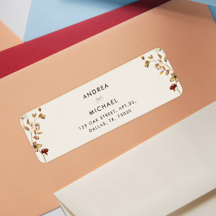 Ivory Cream Wildflowers Fall Autumn Return Address Label