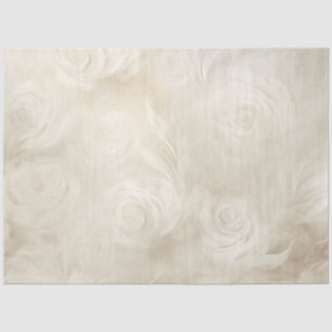 Ivory Creamy Floral Wedding Shower Tissue Paper