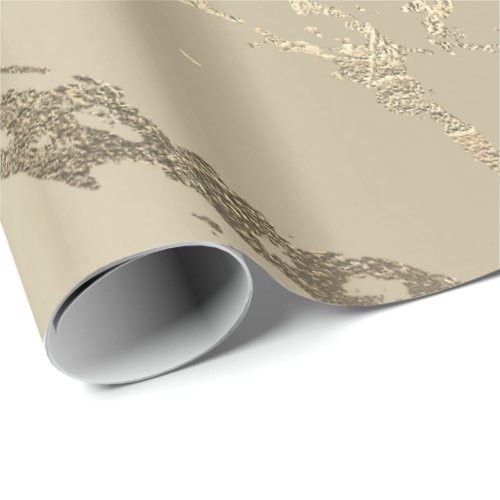 Ivory Creamy Gold Marble Shiny Glam Abstract VIP Wrapping Paper