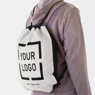 Ivory custom Logo branded promotional Drawstring Bag
