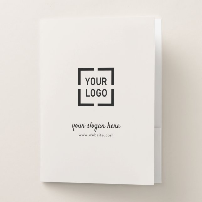 Ivory Custom Logo business branded Pocket Folder (Front)