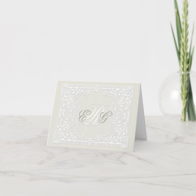 Ivory Custom Monogram Note Cards (Front)