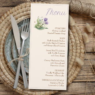 Ivory Cute Caterpillar Custom Baby Shower Menu