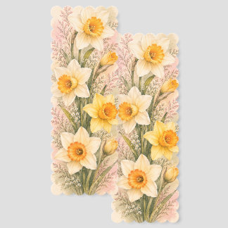 Ivory Daffodil Botanical Glossy Bookmark