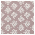 Ivory Damask on Dark Brownish Pink Fabric