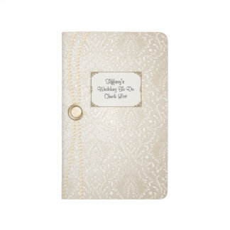 Ivory Damask Wedding Check List Pocket Journal