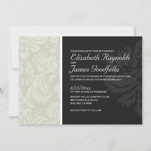 Ivory Damask Wedding Invitations