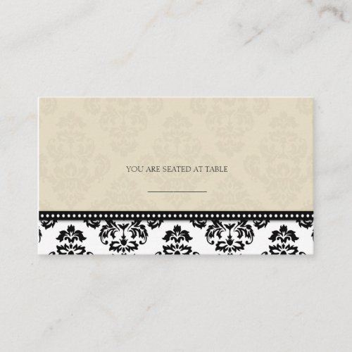 Ivory Damask Wedding Placecards Business Card Templates