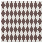 Ivory &amp; Dark Brown Harlequin Diamonds Fabric