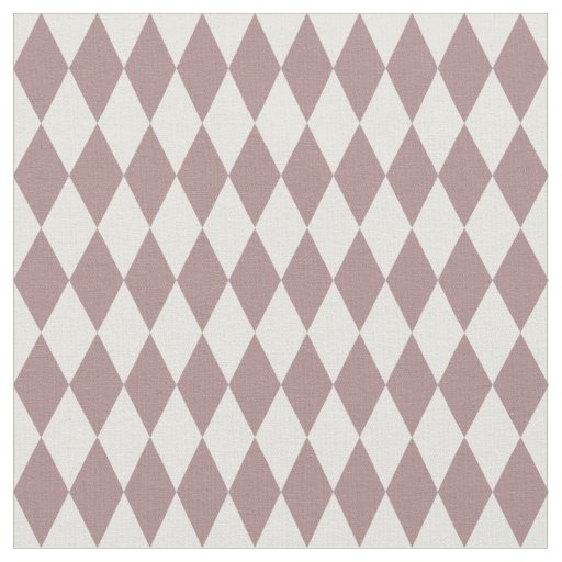 Ivory & Dark Brownish Pink Harlequin Diamonds Fabric