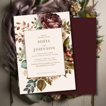 Ivory Dark Rose floral Fall Winter Wedding