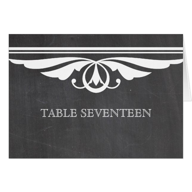 Ivory Deco Chalkboard Table Number Card (Front Horizontal)